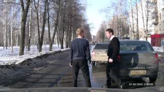 Драка водителей на дороге в Рязани