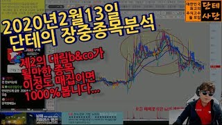-주식단테-2020년2월13일 종목분석.. 제2의 대림b&co가 될만한 종목 이정도 세력매집이면 1000%봅니다(imbc 삼진엘앤디 신풍제약 쎄미시스코 엘오티베큠 웰크론)