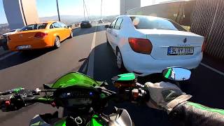 Kawasaki Z1000 Very LOUD Downtown Madness!