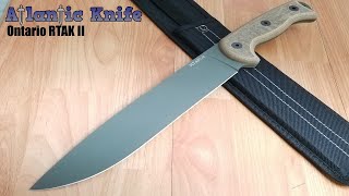 ONTARIO RTAK-II FIXED GREEN CARBON STEEL MICARTA KNIFE W/ NYLON BELT SHEATH 8669