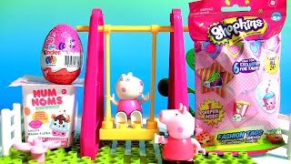 Peppa Pig Playground Swing Construction Building Blocks with Kinder Surprise My Little Pony