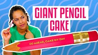 How To Make A GIANT CAKE PUN PENCIL Out Of Chocolate CAKE! | Yolanda Gampp | How To Cake It
