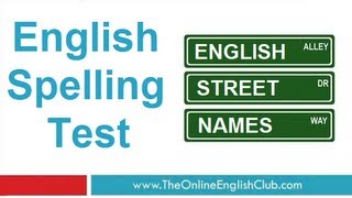 English Spelling Test - Street Names