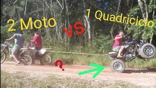 Cabo de guerra, 2 motos contra 1 Quadriciclo, Quem será que venceu?