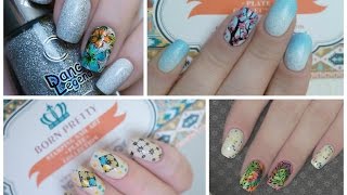 BornPrettyStore: 4 стемпинг-дизайна с одной плиткой BP-L015