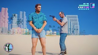 GTA: Vice City Remastered 2020 - Trevor Meets Tommy Vercetti ►4k 60fps Graphics [GTA 5 PC Mod]