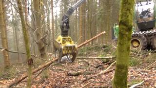 John Deere 1210E Forwarder Loading - 1