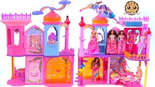 Giant Rainbow Castle ! Barbie Princess + Fairy Tea Party - Toy Video