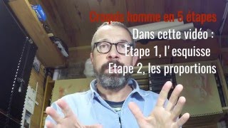Croquis portrait homme  -  Etape 1 et 2 sur 5  - Clair obscur - portraitfacile com