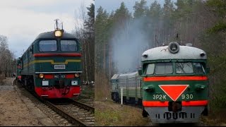 "Теплоэлектричка" Тепловоз М62-1631 с электропоездом ЭР2-К-930 типа "Глобус", СПб