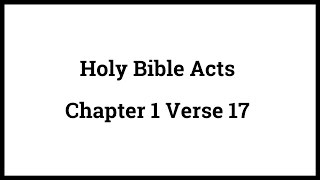 Holy Bible Acts 1:17