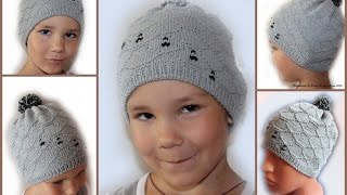 Шапочка спицами для мальчика #счастливая_рукодельница