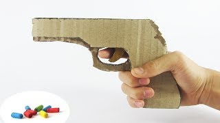 How To Make A GUN That Shoots Rubber Band (Cardboard Rubber Band Gun)