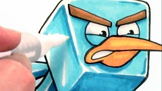 How to draw Ice Bird from Angry Birds Space (Copic Style Markers)
