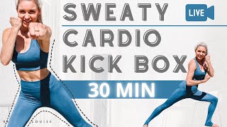 SWEATY Cardio Kick Box | 30 Minutes AT HOME Workout | Rebecca Louise