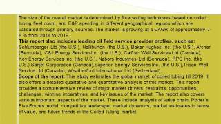 Coiled Tubing Market  Forecast to 2019