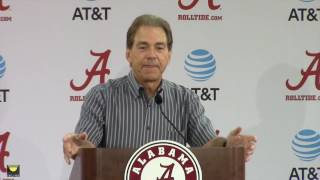 Nick Saban laughs about 'bulls***' birthday present