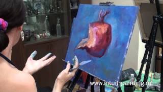 Мастер класс по живописи. Гранат. Художник Алена Островская.