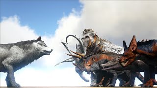 Direwolf VS ARK Creatures (Raptor, Kapro, Trike, Enforcer...) | Cantex