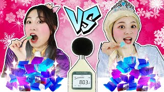 冰雪奇緣寶石琥珀糖分貝吃播大挑戰 小伶玩具 | Xiaoling toy