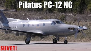 Pilatus PC-12 NG Taxies Close For Takeoff - Satakunta 2017