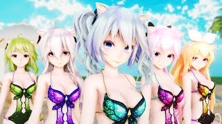 【MMD】Carry Me Off【Miku Gumi Haku Luka Rin】Buttefly (日本/EN sub)[4K UHD]