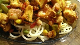 Рецепт блюда из курицы. Вкусная курица с овощами.