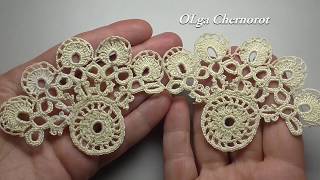 Crochet motif tutorial Мотив крючком ПАВЛИНИЙ ХВОСТ