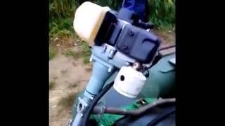 моторная лодка из газонокосилки