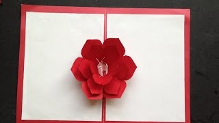 Easy To Make A 3D Flower Pop-Up Paper Card Tutorial & Free Pattern