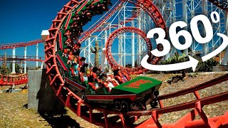 360 Video - Red Inversion VR Roller Coaster Ride in Virtual Reality 4K