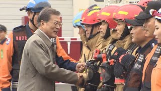 소방청 독립 후 첫 '소방의 날'…문 대통령 "소방관 처우 개선" / 연합뉴스TV (YonhapnewsTV)