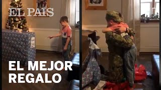 Un MILITAR VUELVE A CASA para sorprender a su HIJO por NAVIDAD