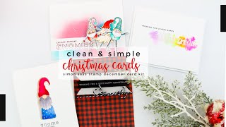 Last Minute Christmas Cards | Clean and Simple Cardmaking with Simon Says Stamp December Card Kit.
