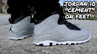 EARLY REVIEW!!! JORDAN 10 CEMENT "LIGHT SMOKE" ON FEET!!!