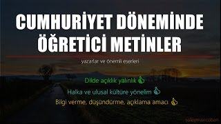 3 Dakikada CUMHURİYET DÖNEMİ ÖĞRETİCİ METİNLER (şifreleme yöntemi)