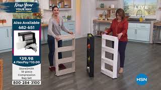 Slim Shelf 4Tier Rolling Storage Cart