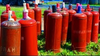 открутить кран с пропанового баллона, газового баллона