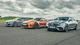 Nissan GT-R vs Audi RS7 vs Merc E63 AMG | Drag Races | Top Gear