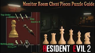 Resident Evil 2 Remake 1st Scenario Monitor Room Chess Pieces Puzzle Guide