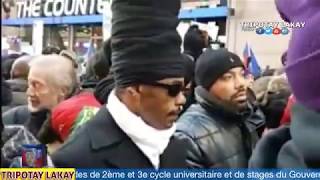 Manifestasyon Haitien nan New York devan Trump Tower pou pawòl Haiti se peyi Trou Kaka a