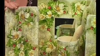 Декупаж кухонной доски, рамочки для зеркала и салфетки. Мастер класс. Наташа Фохтина