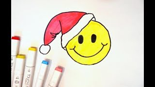 Рисуем новогодний смайлик! Рождественский эмоджи. Christmas smiley