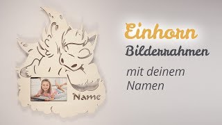 Bilderrahmen Einhorn personalisiert - Geschenkartikel für Mädchen Frauen