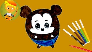 Как нарисовать милого Микки Мауса рисунок для детей