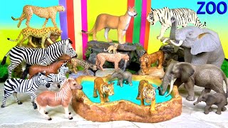 Wild ZOO Animal Toys For Kids - Safari Animal Toys - Tiger Cheetah Panther Elephant - Educational
