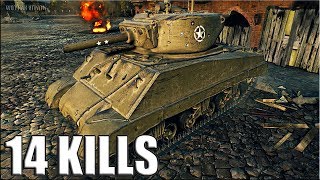 M4A3E2 Sherman Jumbo ЗАТАЩИЛ ? 14 ФРАГОВ за бой World of Tanks