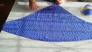 Вязание крючком на линейке красивая Косынка