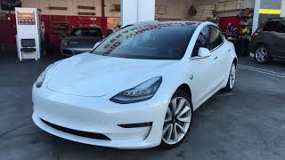 Tesla Model 3 Long Range tinted with ceramic film, one piece window tint on the back glass