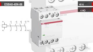 ABB ESB40-40N-06  -  Обзор модульного контактора (40А АС-1, 4НО)  -  1SAE341111R0640